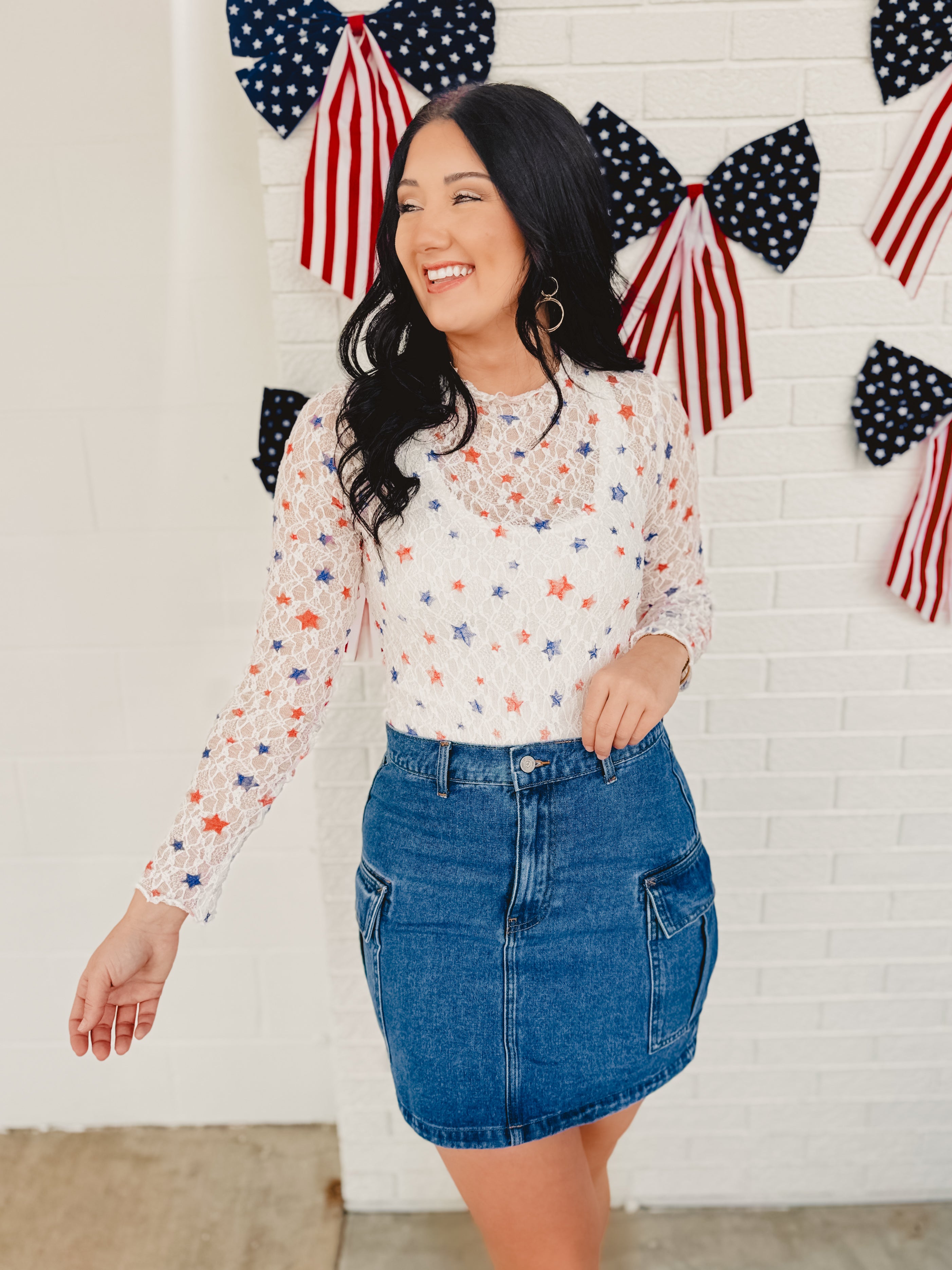 Cargo Mini Denim Skirt - Medium Wash