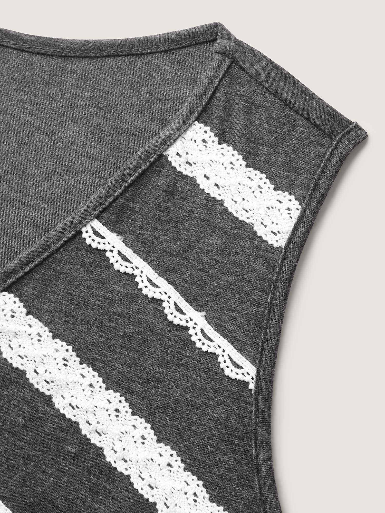 Lace Trim V-Neck Tank Top