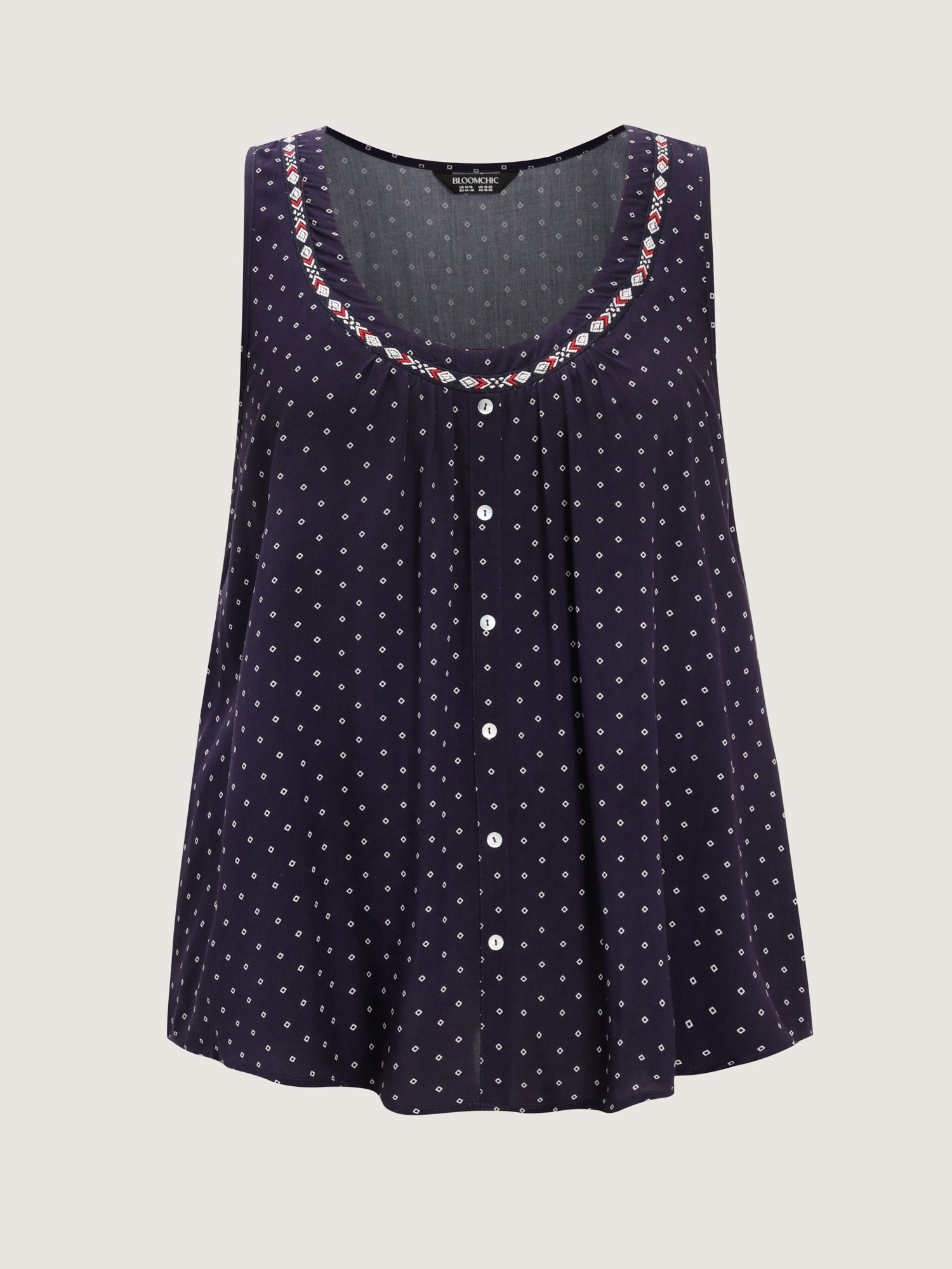 Supersoft Webbed Button Placket Tank Top