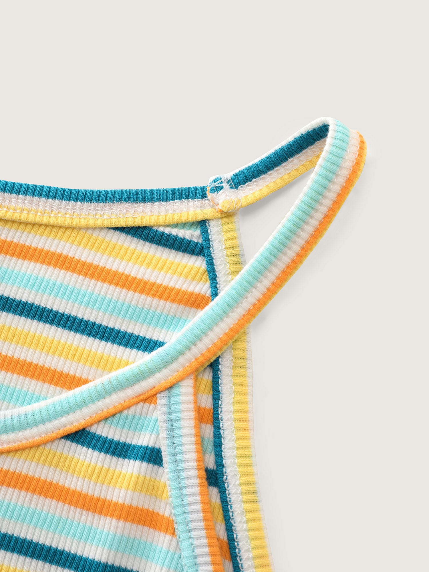 Cotton Stretchy Striped Print Tank Top