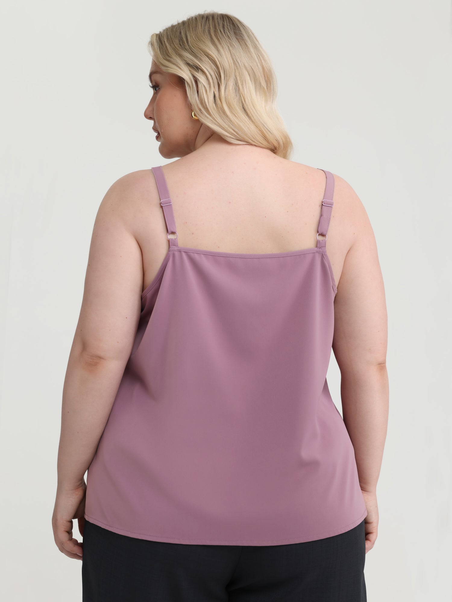 Lace Neckline Satin Tank Top