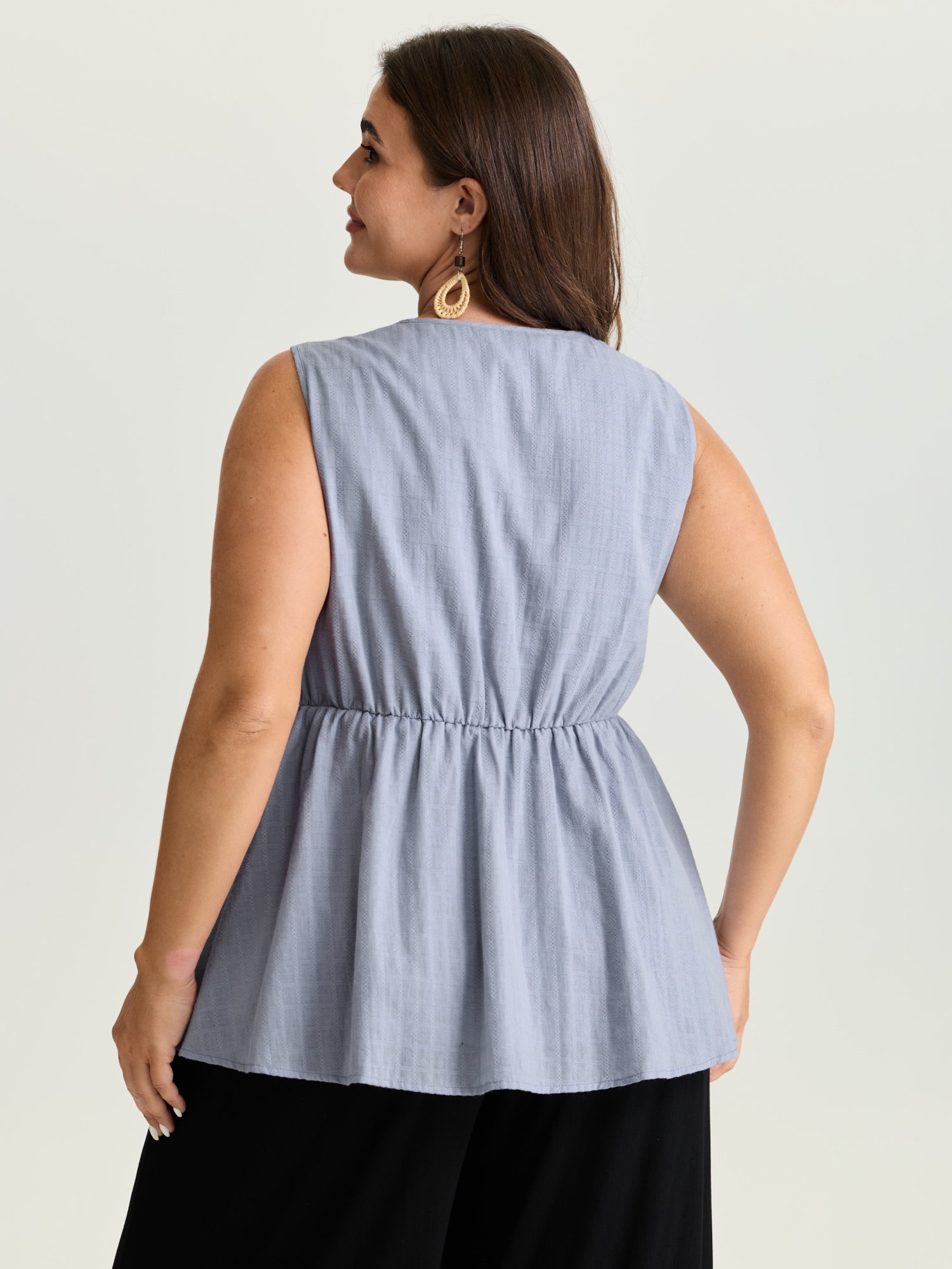 Pure Cotton Jacquard Embroidered Tank Top
