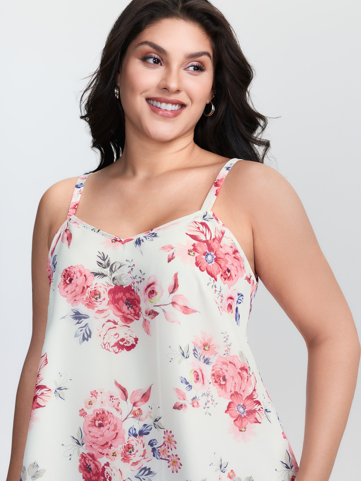 Romantic Floral Print Cami Tank Top