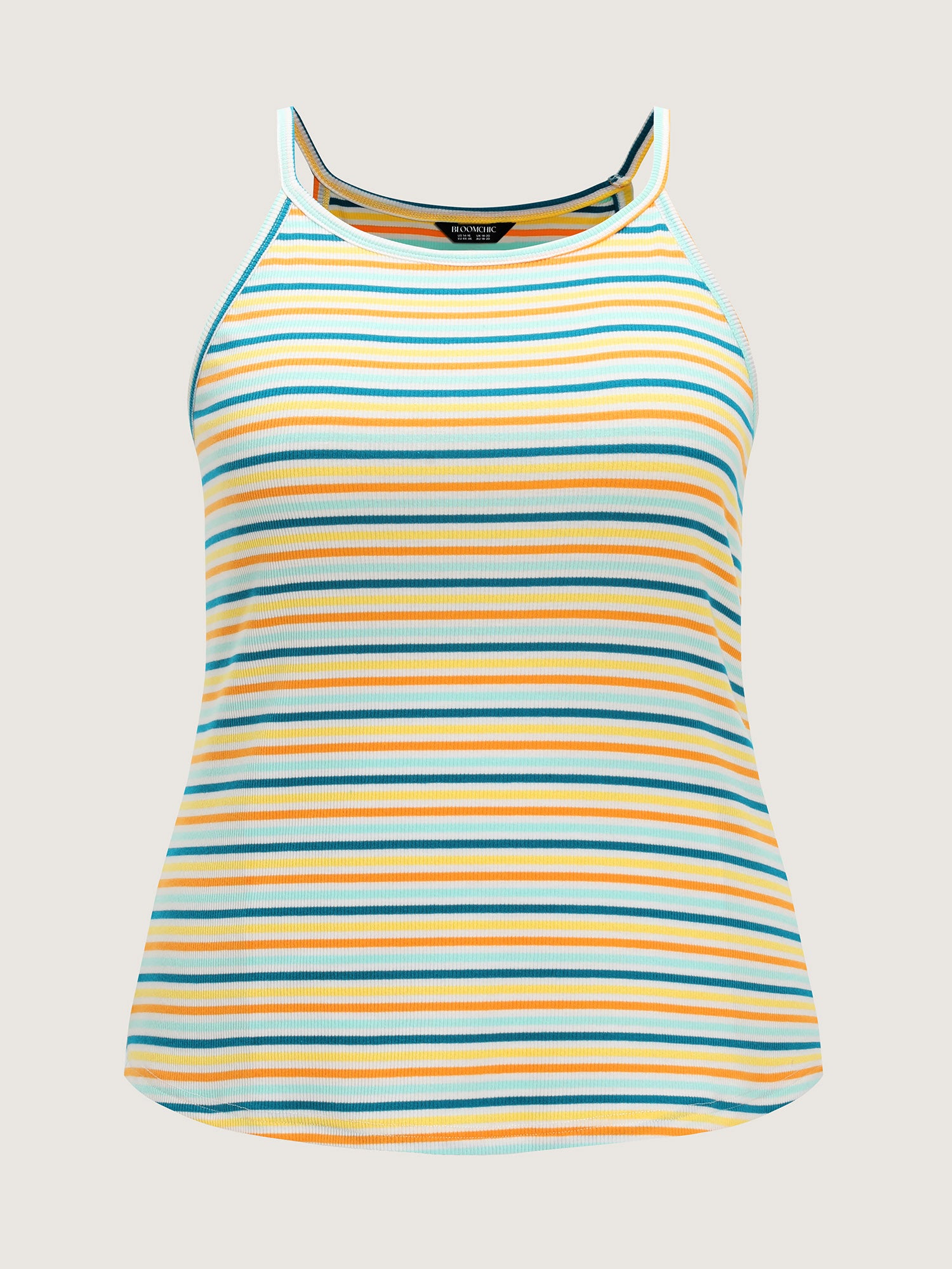Cotton Stretchy Striped Print Tank Top