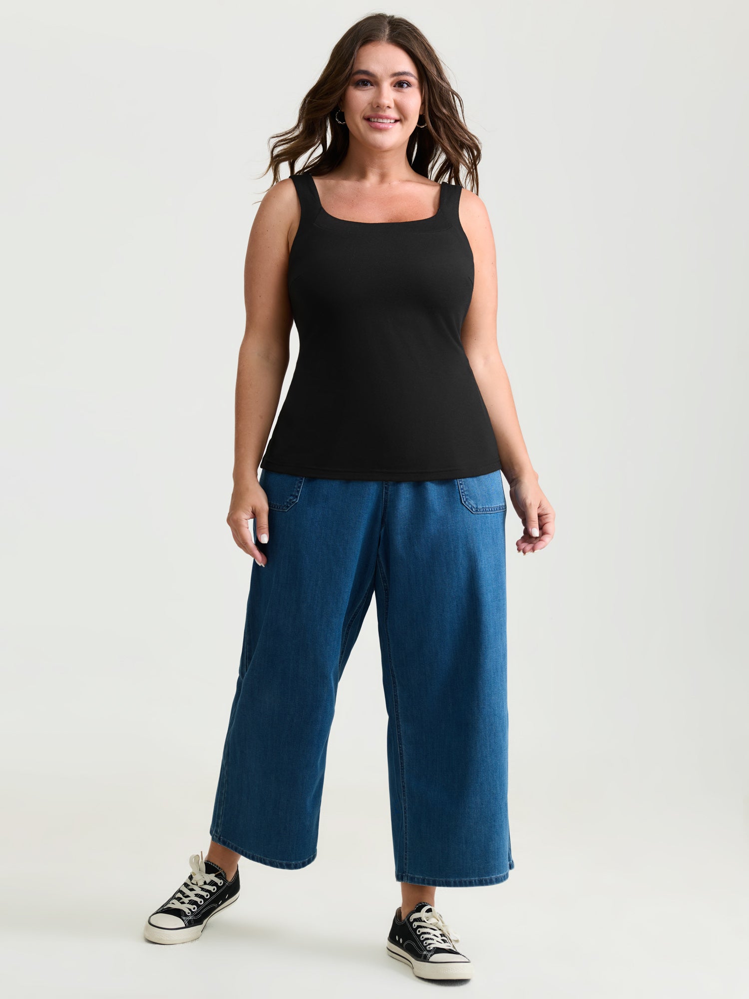 Supersoft Supportive Bra Fitted Plain Tank Top